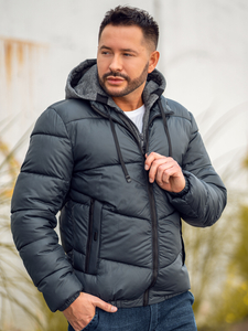 Men's Quilted Winter Jacket Graphite Bolf B2906A