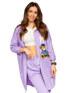 Women's Longline Zip Hoodie Violet Bolf 81716