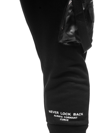 Men's Cargo Sweatpants Black Bolf 6583