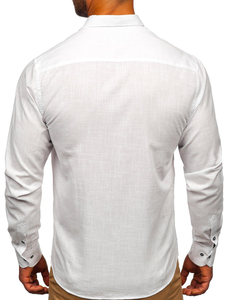 Men's Cotton Long Sleeve Shirt White Bolf 20701
