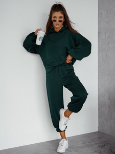 Women’s 2-piece Sport Outfit with butter hood Bottle Green Bolf 525