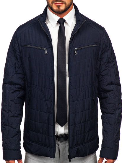 Men's Quilted Lightweight Jacket Navy Blue Bolf 22M307