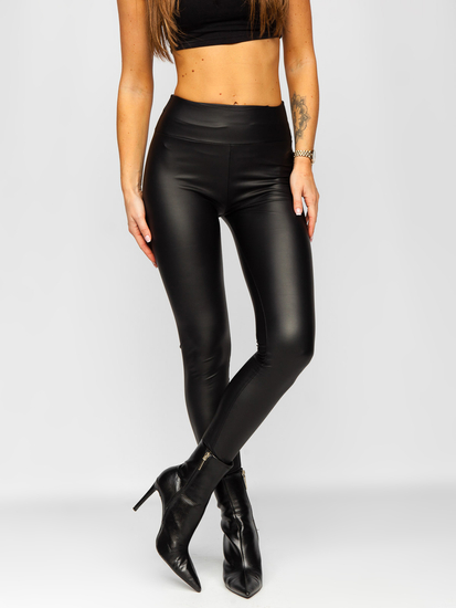 Women's Faux Leather Leggings Black Bolf YY83NM