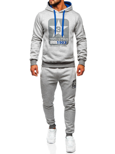 Men's Tracksuit with Hood Grey Bolf 8C59