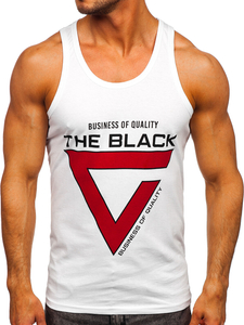 Men's Printed Boxer Tank Top White Bolf 14833