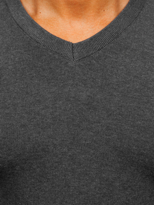 Men’s V-neck Sweater Graphite Bolf H2405