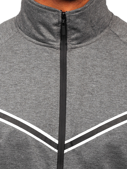 Men's Zip Stand Up Sweatshirt Graphite Bolf B062