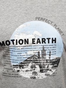 Men's Cotton Printed T-shirt Grey Bolf MPO3466