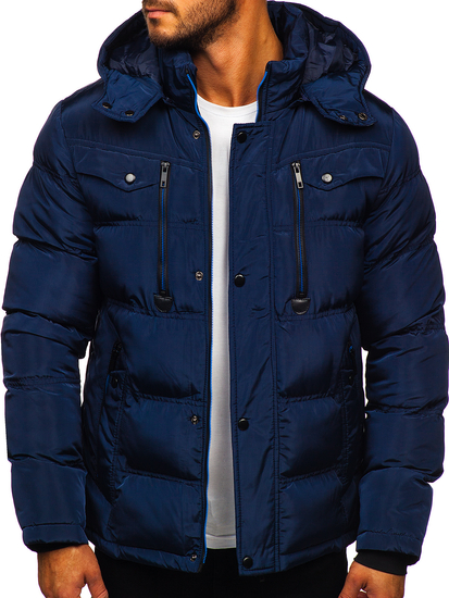 Men's Winter Quilted Jacket Navy Blue Bolf 1182