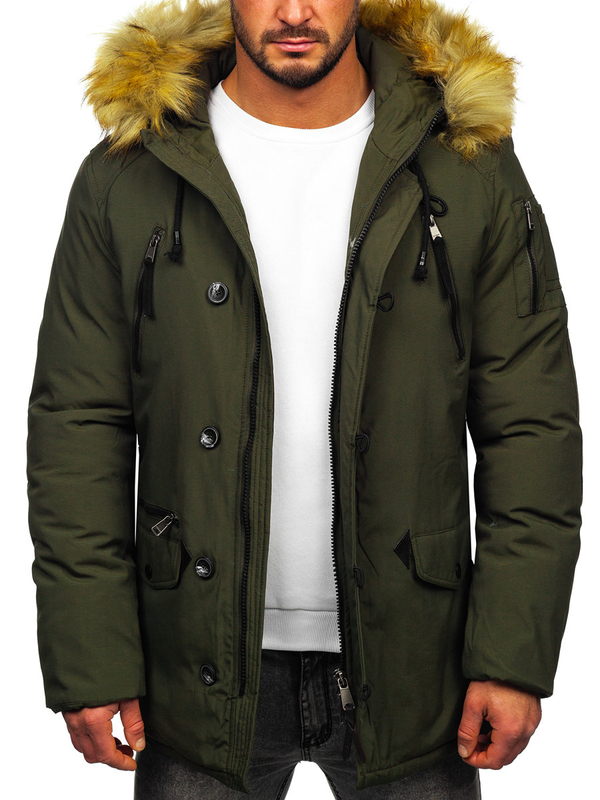 Men's Winter Parka Jacket Green Bolf 1795