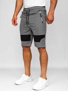 Men's Sweat Shorts Grey-White Bolf Q3877