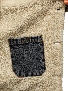 Men's Warm Denim Trucker Jacket with Furry Collar Graphite Bolf 1109