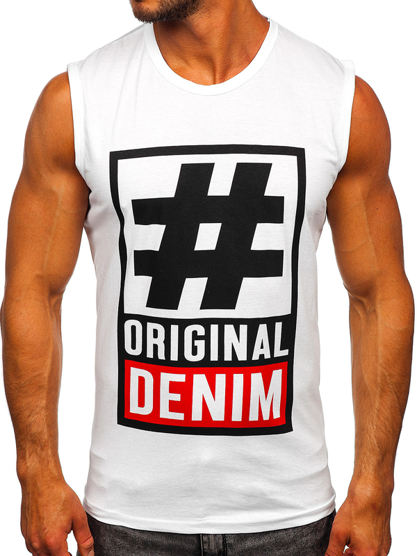 Men's Printed Tank Top White Bolf 19802