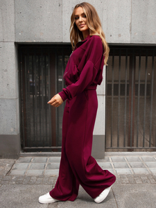 Women’s 2-piece Zip Butter Sport Outfit Claret Bolf 821109