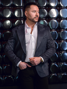 Men’s Velvet Blazer Navy blue Bolf 24410