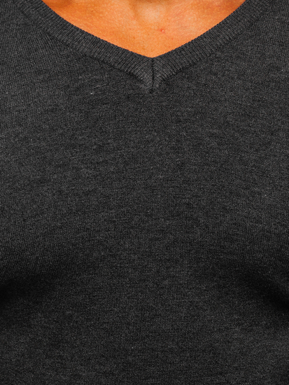 Men’s V-neck Sweater Graphite Bolf YY03