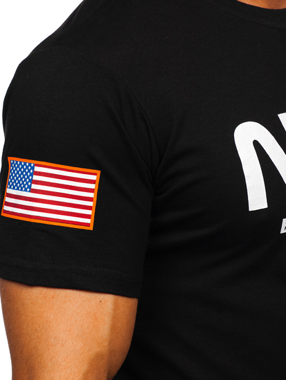 Men's Cotton Printed T-shirt Black Bolf 14401