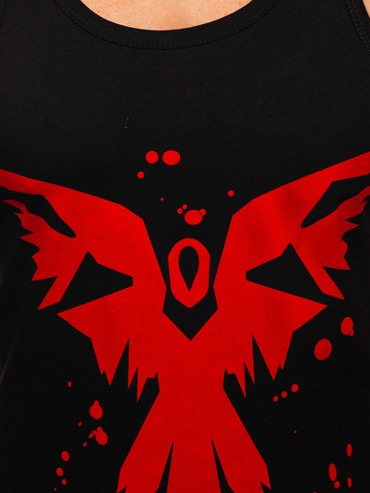 Men's Printed Boxer Tank Top Black Bolf 14843