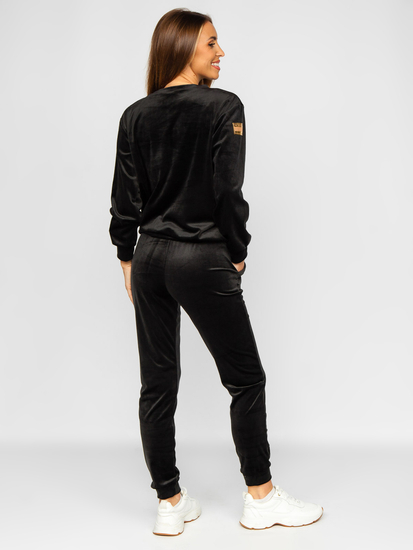 Women's 2-Piece Velour Tracksuit Black Bolf 8129