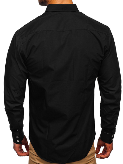 Men's Elegant Long Sleeve Shirt Black Bolf 5797