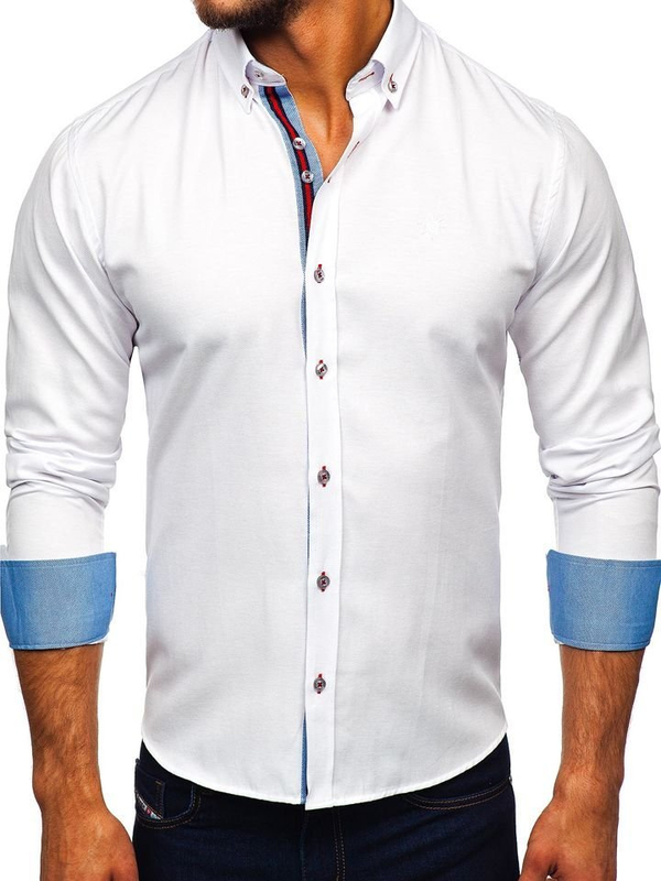 Men's Elegant Long Sleeve Shirt White Bolf 5801-A
