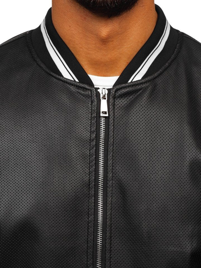 Men's Leather Jacket Black Bolf 1132