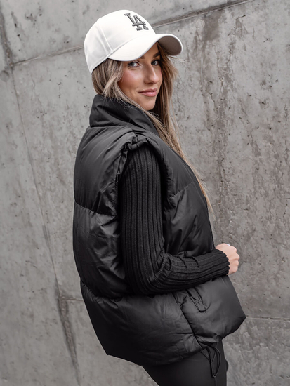 Women's Thick Quilted Gilet Black Bolf 5M3150B