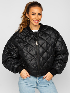Women’s Quilted Bomber Jacket Black Bolf J9089A2