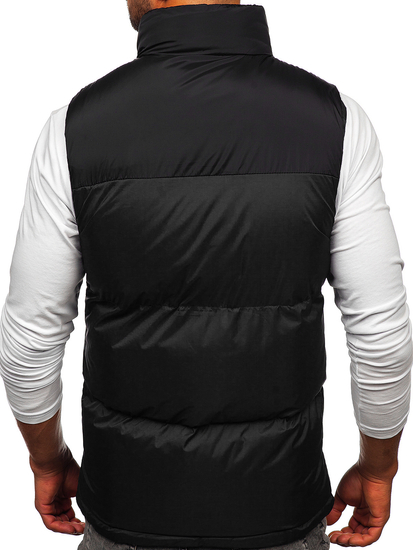 Men's Thick Quilted Gilet with hood Black Bolf 9969
