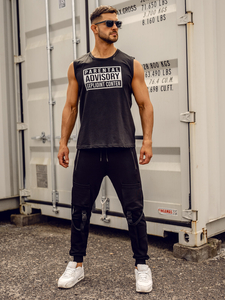 Men’s Printed Tank Top Black Bolf 14828A