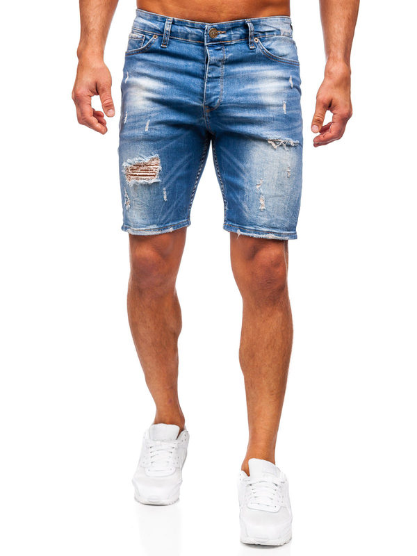 Men's Denim Shorts Navy Blue Bolf 0584
