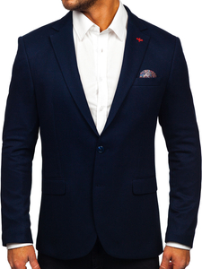 Men’s Elegant Suit Jacket Navy blue Bolf 02