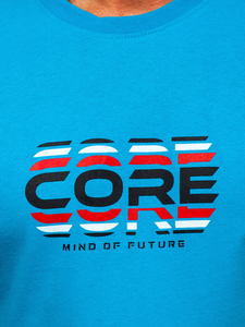 Men's Cotton T-shirt Turquoise Bolf 14731