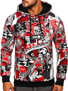 Men's Printed Hoodie Red Bolf 141035