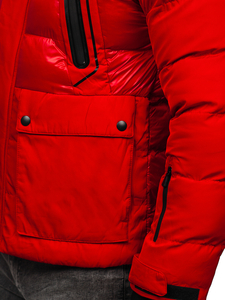 Men's Quilted Winter Jacket Red Bolf 99527