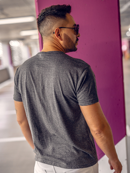 Men’s Basic V-neck T-shirt Anthracite Bolf 192131A