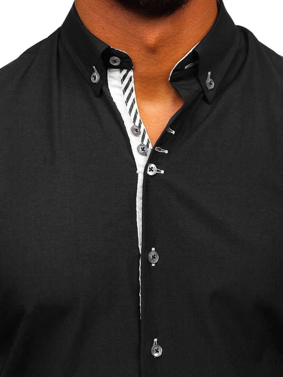 Men's Elegant Long Sleeve Shirt Black Bolf 5796-1