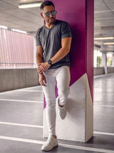 Men’s Basic V-neck T-shirt Anthracite Bolf 192131A