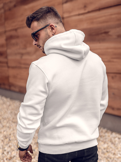 Men's Kangaroo Hoodie White Bolf 1004