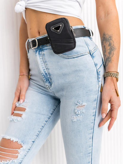 Women's Jeans Push Up with Belt and Pouch Blue Bolf A20-2A
