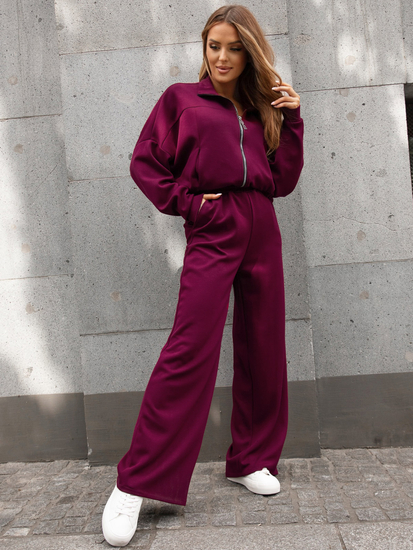 Women’s 2-piece Zip Butter Sport Outfit Claret Bolf 821109