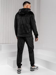 Men’s Velour Sport Outfit with hood Black Bolf 8C1538A1