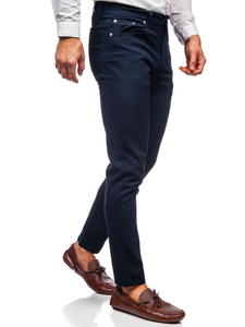 Men's Textile Chinos Navy Blue Bolf 0004