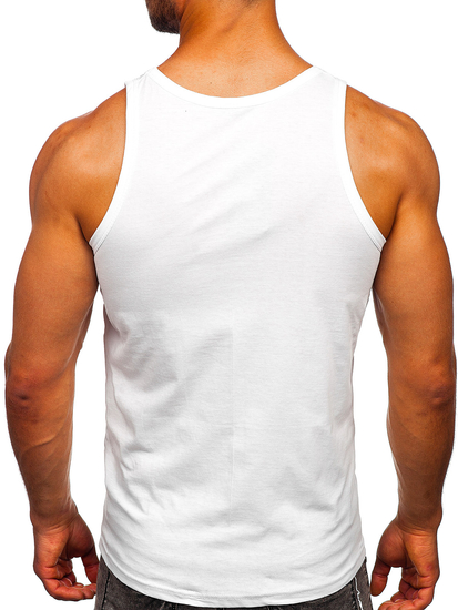 Men's Printed Boxer Tank Top White Bolf 14834