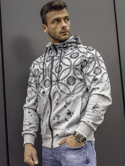 Men's Zip Hoodie Grey Bolf 27B8122A