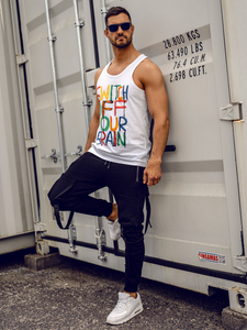 Men’s Printed Tank Top White Bolf 14837A