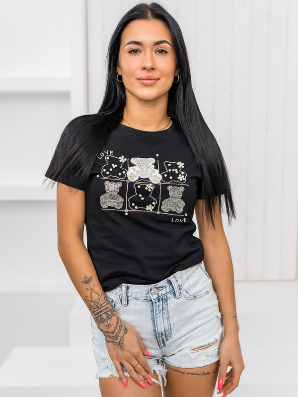 Women's Printed T-shirt Black Bolf 96T615