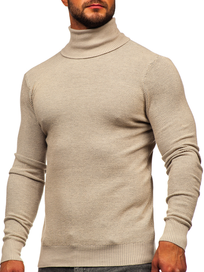 Men's Polo Neck Sweater Beige Bolf W2-20125