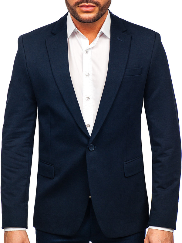 Men’s Elegant Suit Jacket Navy blue Bolf 1652A