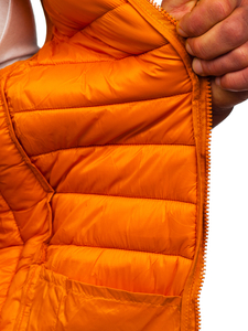 Men's Quilted Hooded Gilet Orange Bolf LY36